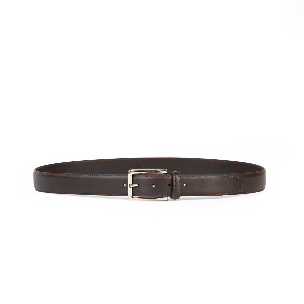 Brown Avenue leather belt, full view