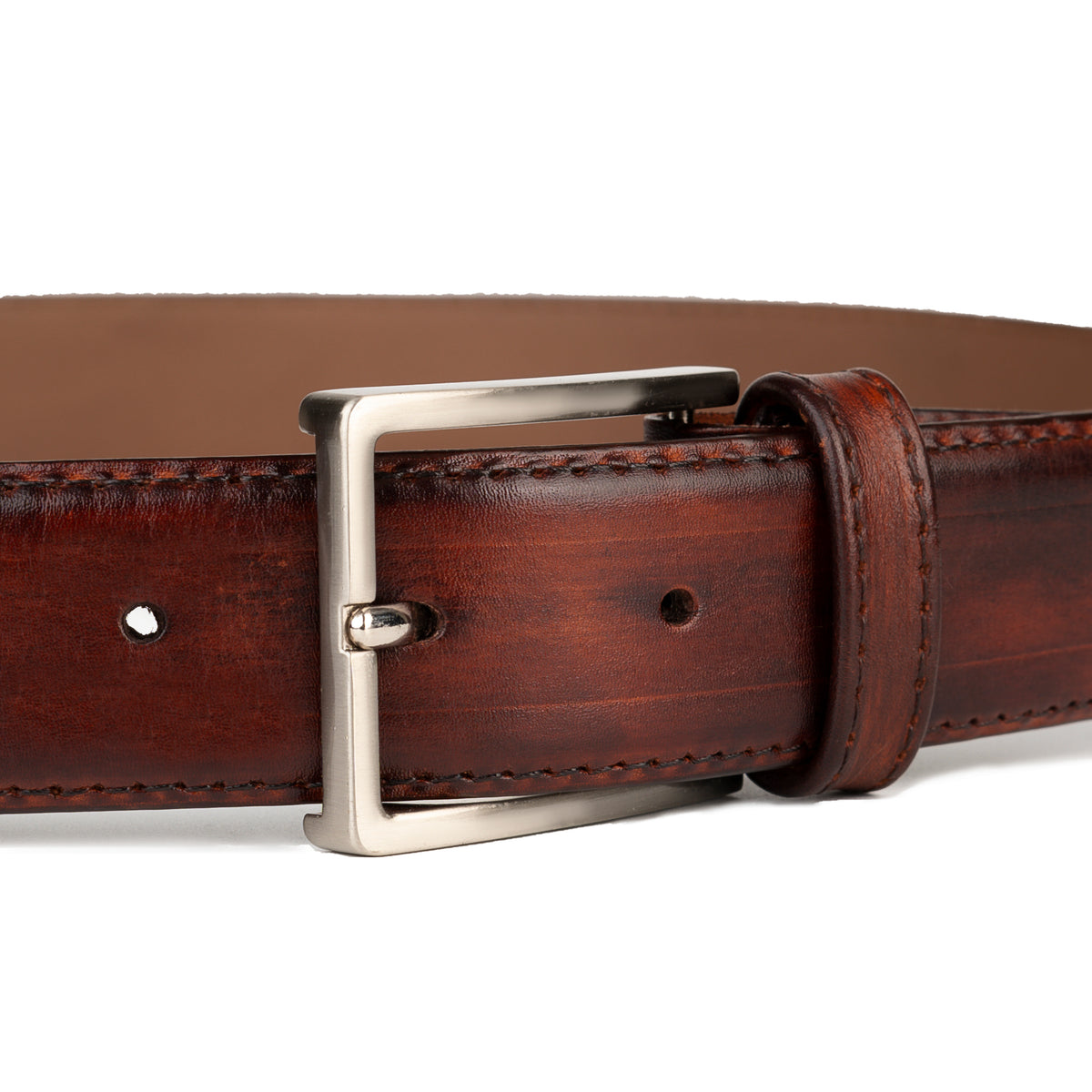 Basic Belt Tobacco Patina - buckle close-up