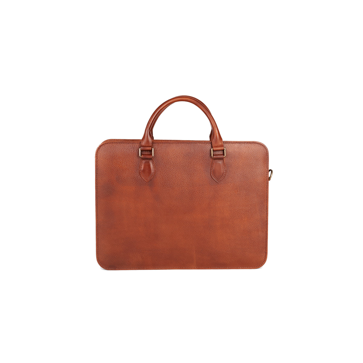 Bond St Antique Cognac Pebble Grain office bag – rear view