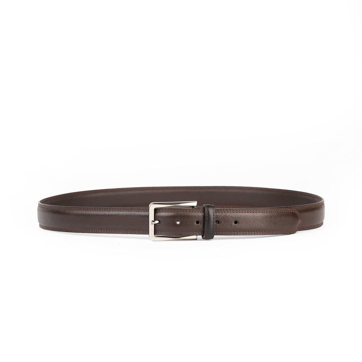 Brown Midland leather belt, full view