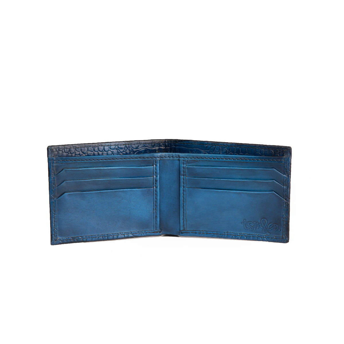 Panama Blue Crocodile Print – open interior