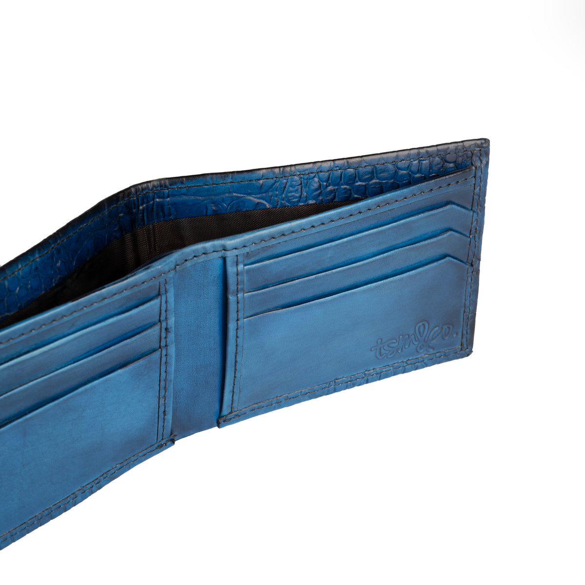 Panama Blue Crocodile Print – interior detail