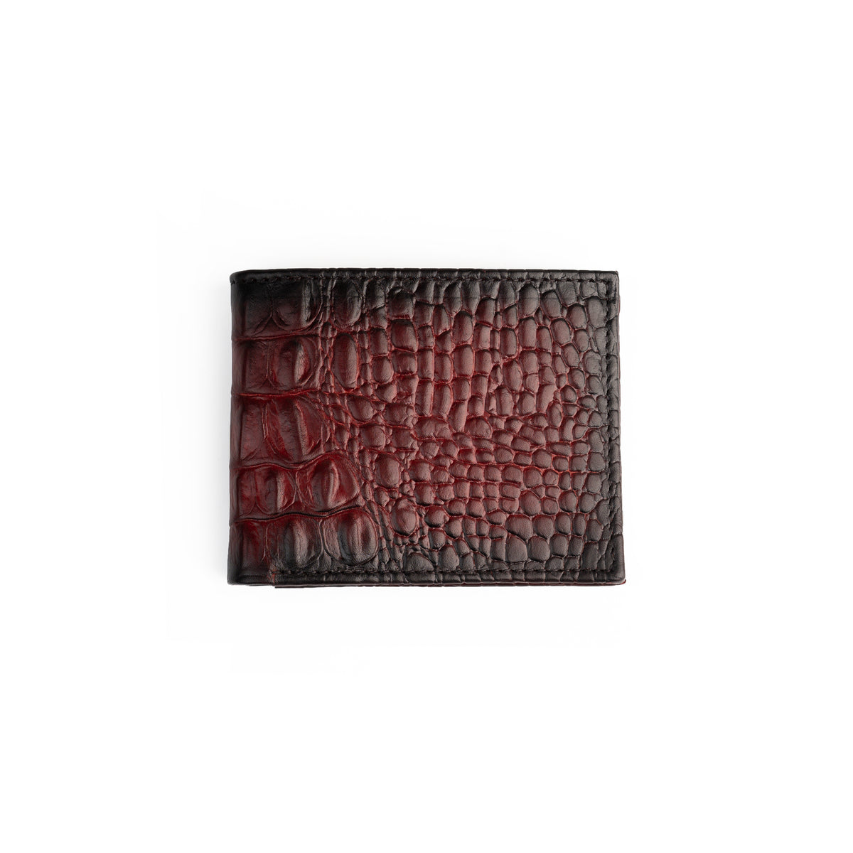 Panama Oxblood Crocodile Print – closed exterior