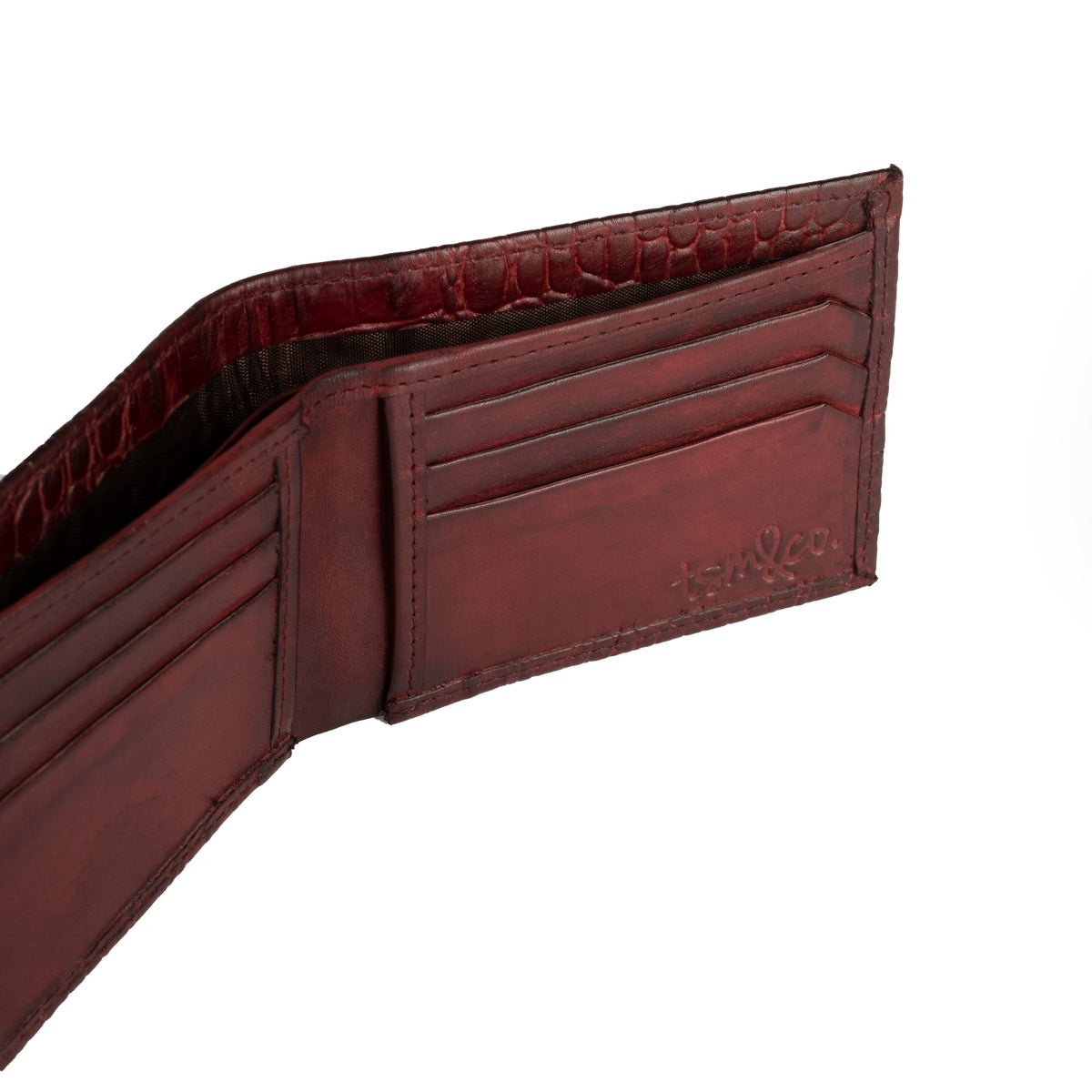 Panama Oxblood Crocodile Print – interior detail