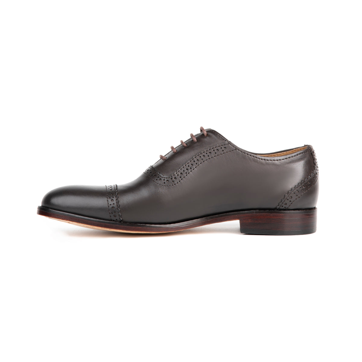New Castle Brown leather brogue Oxford shoe - side profile