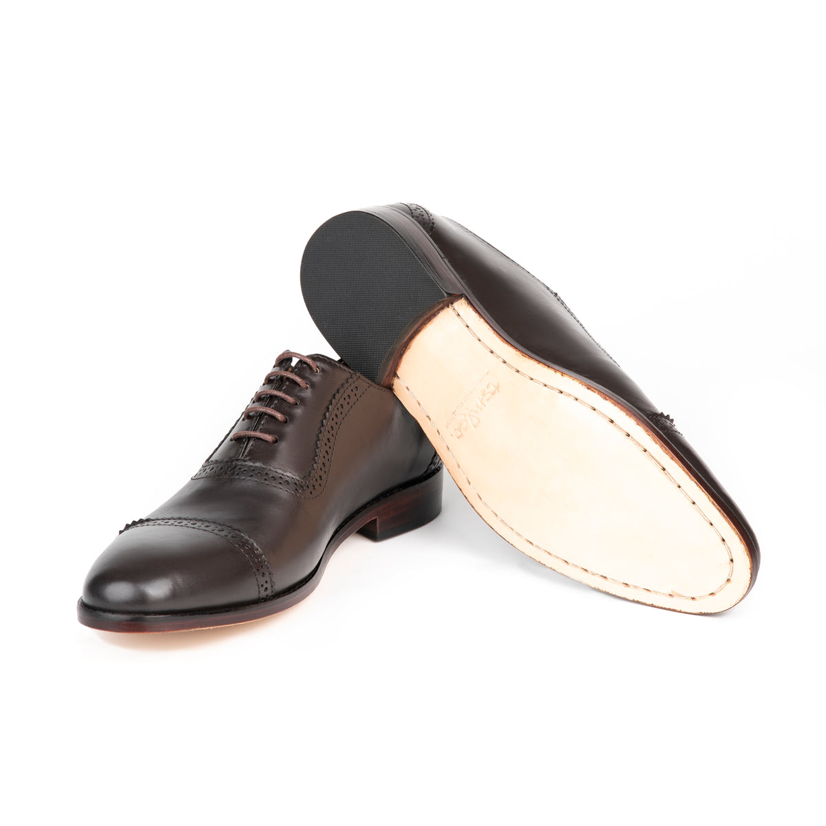New Castle Brown leather brogue Oxford shoe - sole view