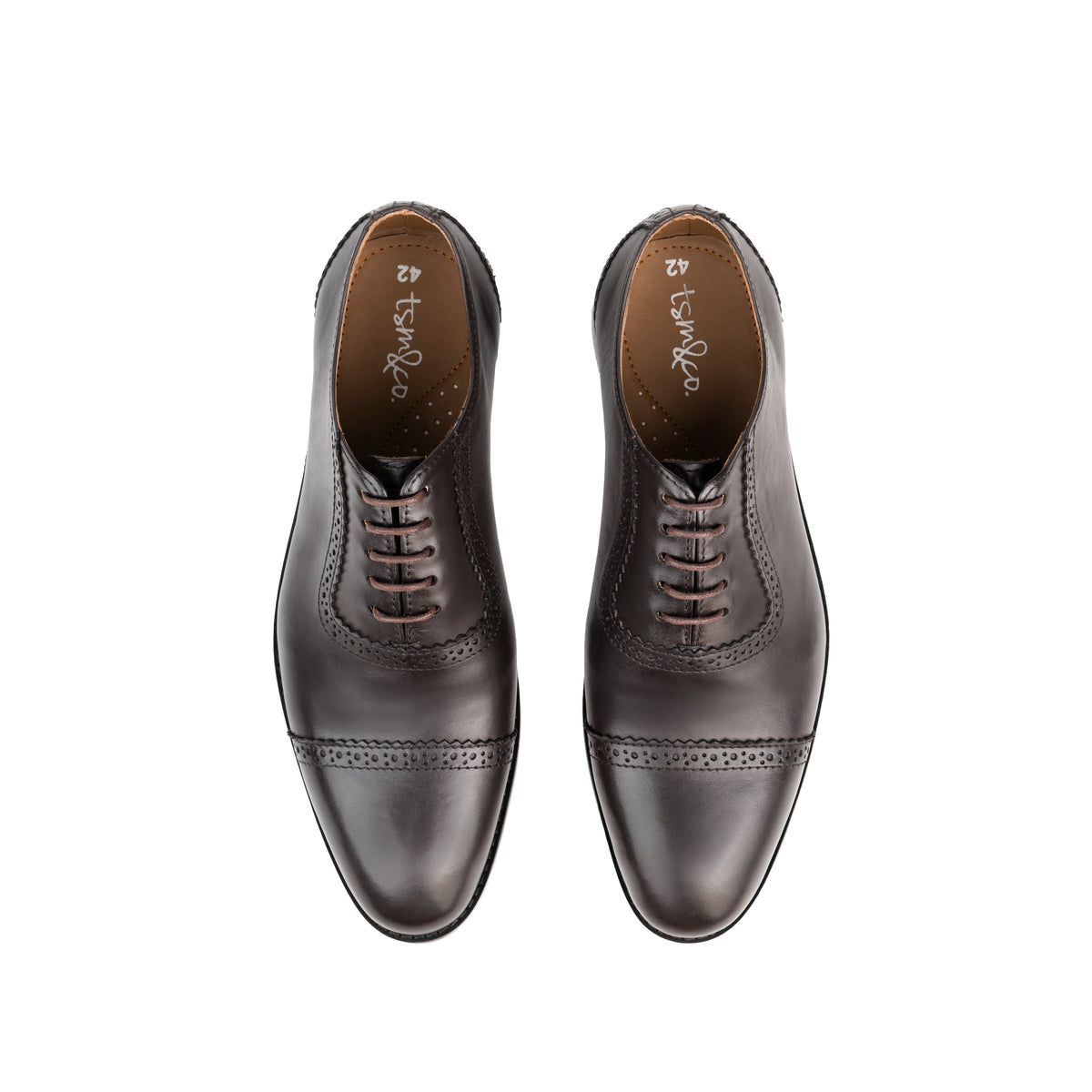 New Castle Brown leather brogue Oxford shoe - top view